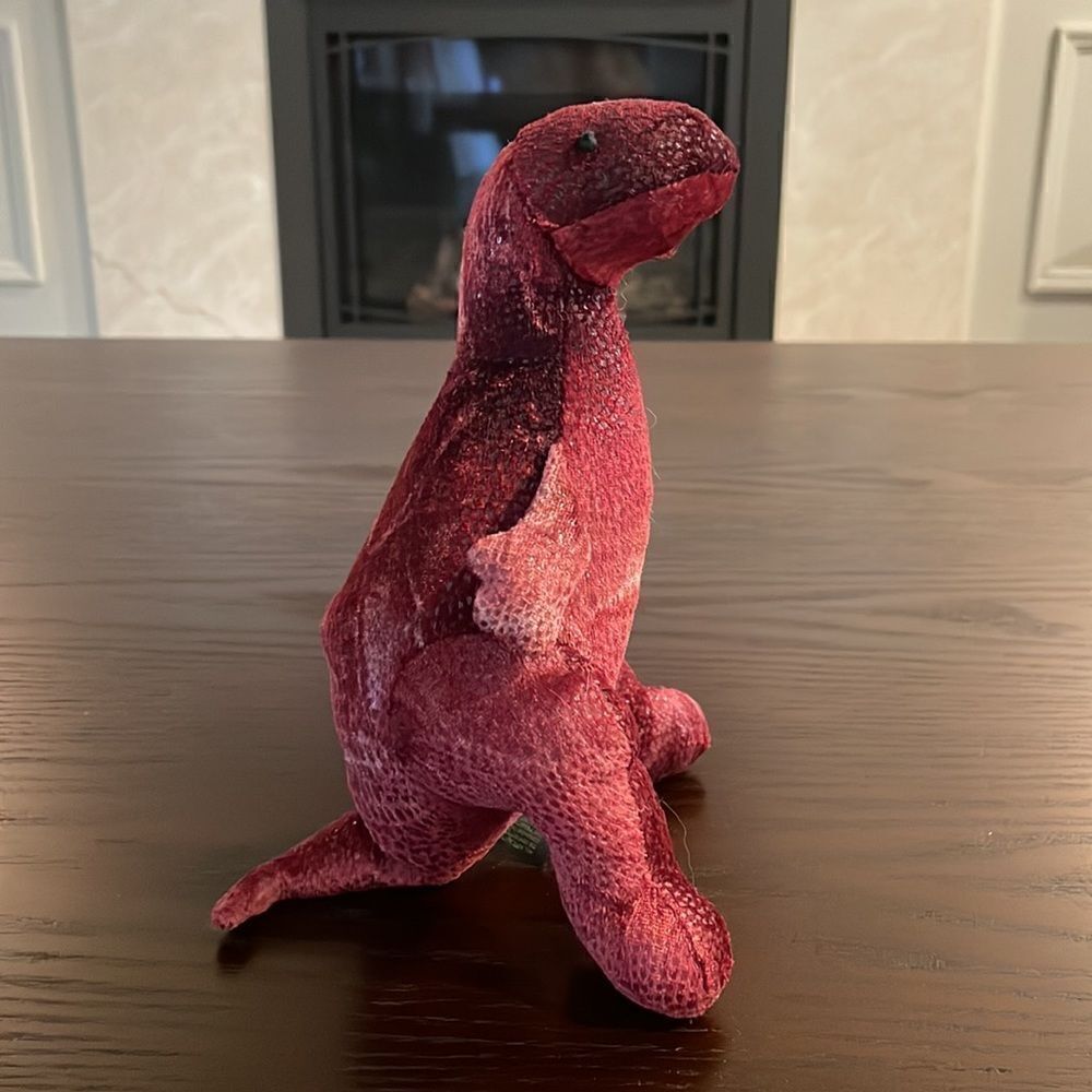 Russ Zonies Earth Zone Megabyte Red T-Rex Dinosaur beanbag plush Vintage 1997 - Picture 3 of 6